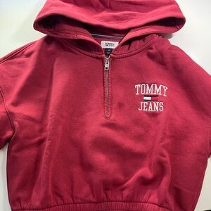 Tommy Hilfiger half zip up cropped hoodie